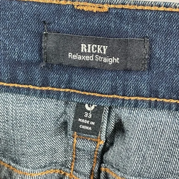 NEW True Religion Jeans Mens 33 blue denim Ricky straight leg designer casual - Picture 4 of 13